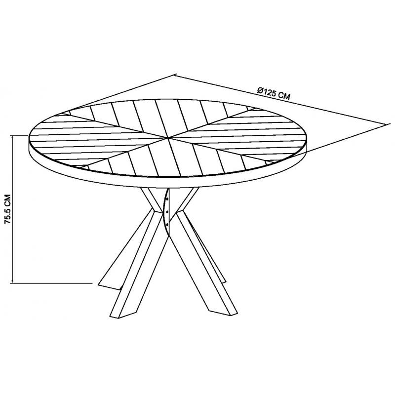 Bohemia Rustic Oak Round Dining Table